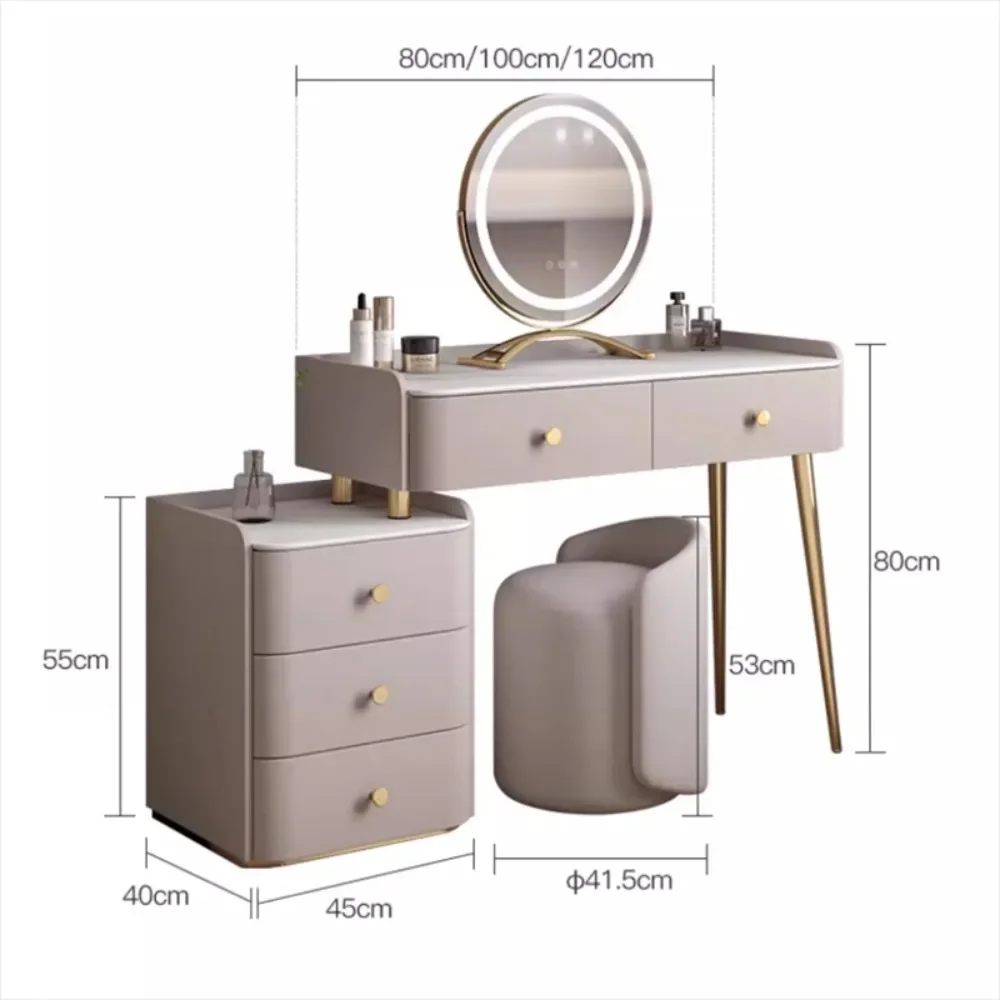 الفتيات الفاخرة خلع الملابس الجدول ماكياج أمشاط المنظم الحديثة التجميل خلع الملابس الجدول مجوهرات خشبية Meuble دي Chambre الأثاث #5