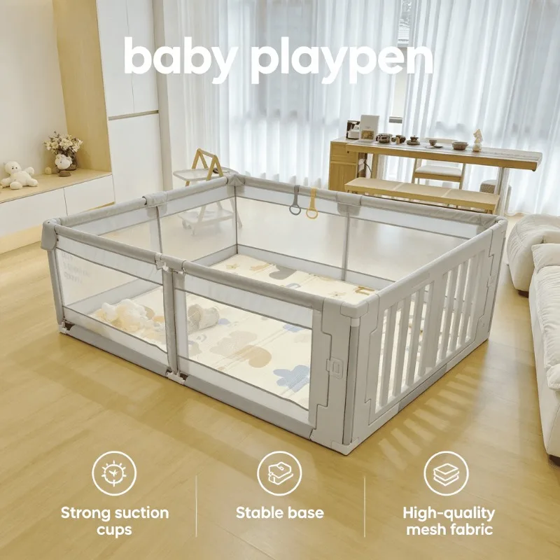 Baby Playpen Play Yard Toddler Non Toxic Easy Assembly Adjustable Expandable Indoor Outdoor Safety Gate Fence Baby Playpen