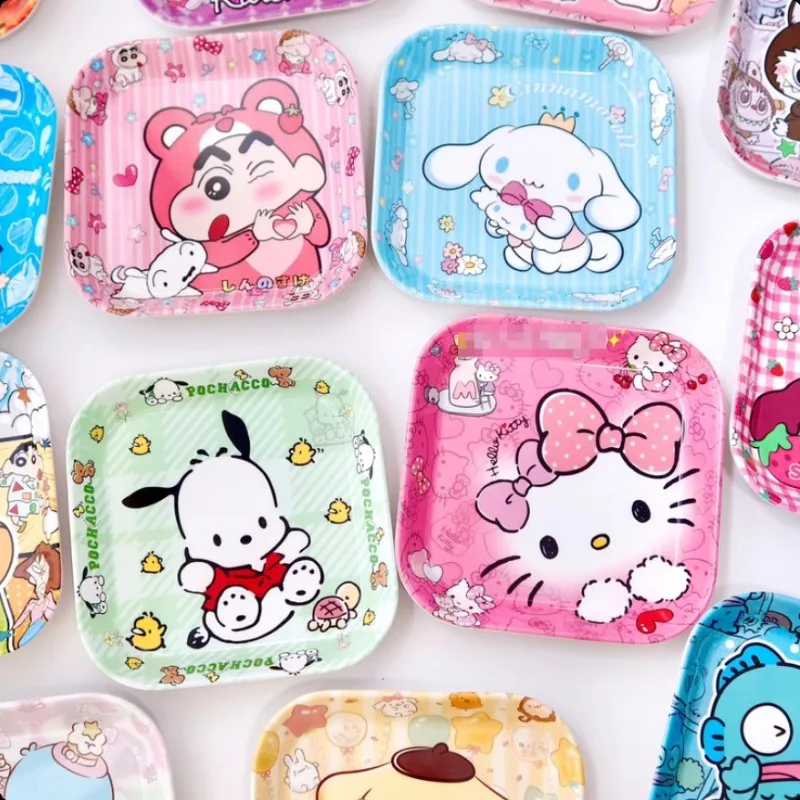 New Melamine Board Japanese Cartoon Cute Creative Cat Dog Square Fruit Board Home Dining Table Snack Board Gift
