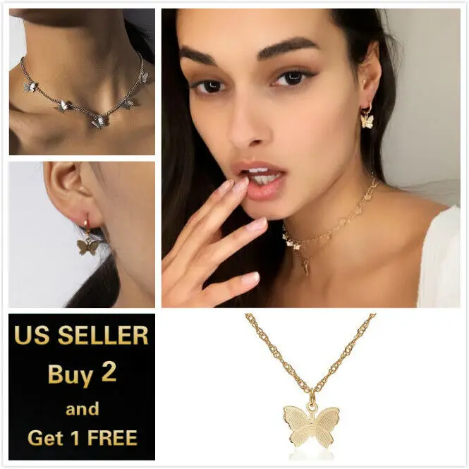 

Золото, серебро, кулон в виде бабочки, ожерелье со стразами, женские серьги-колье с кристаллами