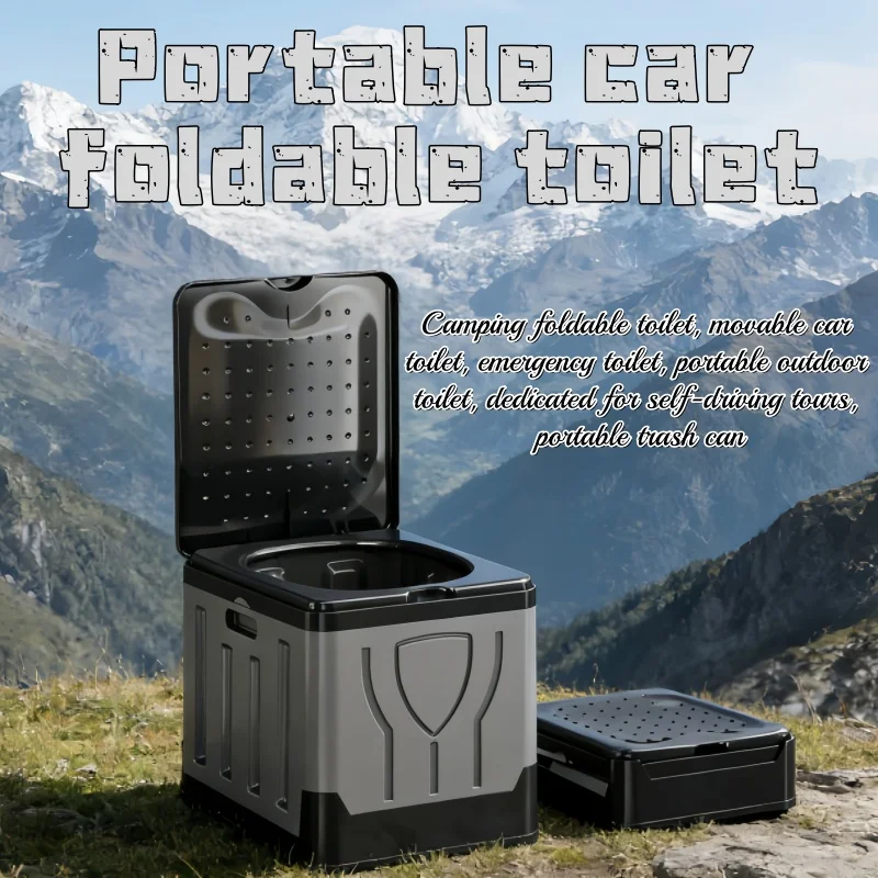 Portable Outdoor Toilets Double as Emergency Toilets Foldable and Usable Trash Cans Bush Camping Accessories Camping Gear
