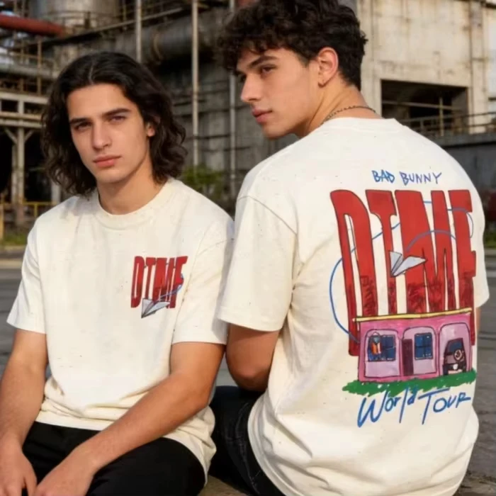 Rapper Bad Bunny T-shirt Debi Tirar Mas Fotos DTMF World Tour T Shirts Men's Women Fashion Vintage Hip Hop T-shirts Streetwear