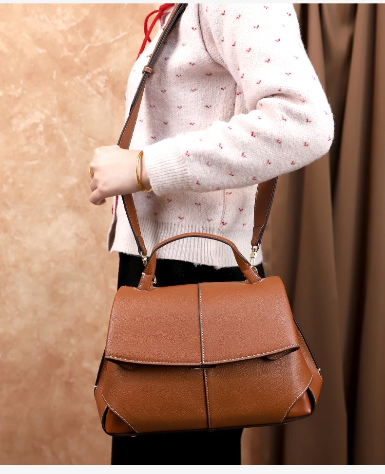 2026 Neue Retro Einfache Handtasche Vielseitig und Elegant Einfarbige Schulter-Umhängetasche Handtasche für Pendler – Detail 8