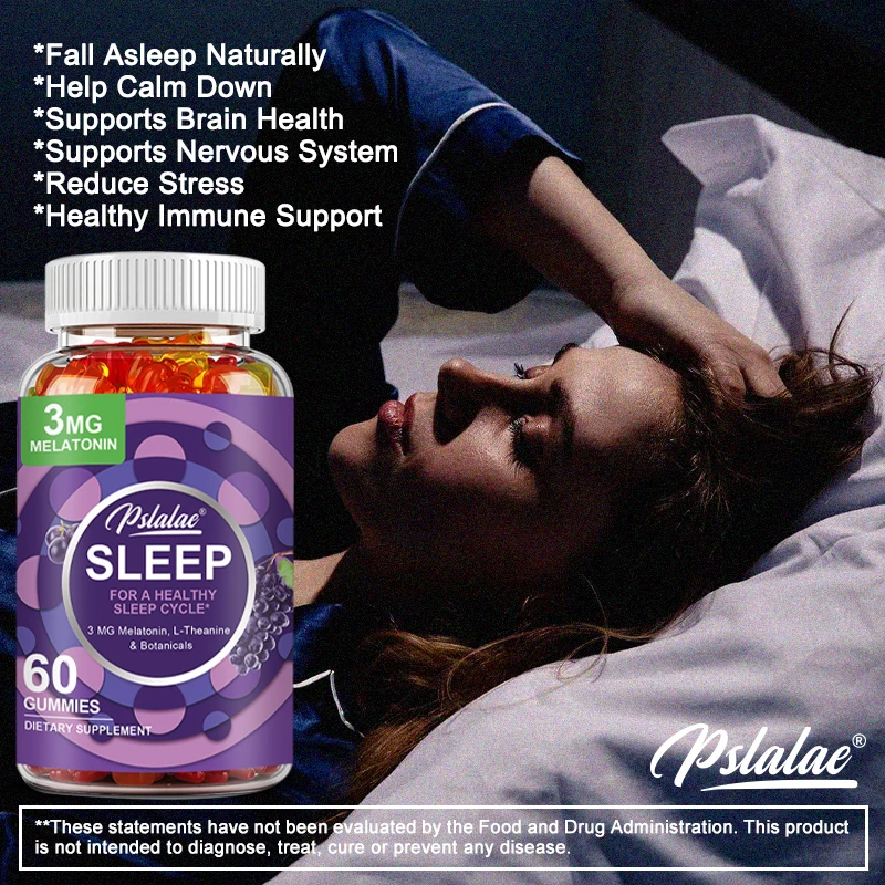 Sleep Gummies, Occasional Sleep Support, 100 Gummies, Melatonin 3 Mg, L-Theanine, Chamomile, Lemon Balm, Sleep Aid, Blackberry