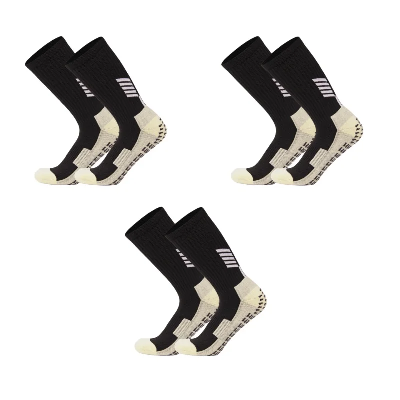 Free Shipping 3 Pairs Kit Professional Sports Football Socks Breathable Silicone Anti-slip