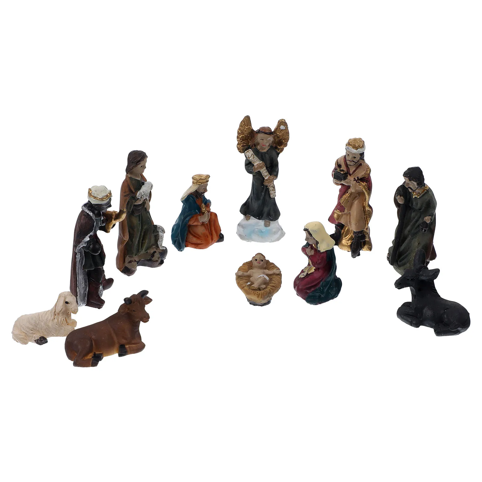

Nativity Ornaments Manger Scene Indoor Christmas Holy Biblical Miniature Home Adornment Jesus Statue Resin Decor Religious Gift
