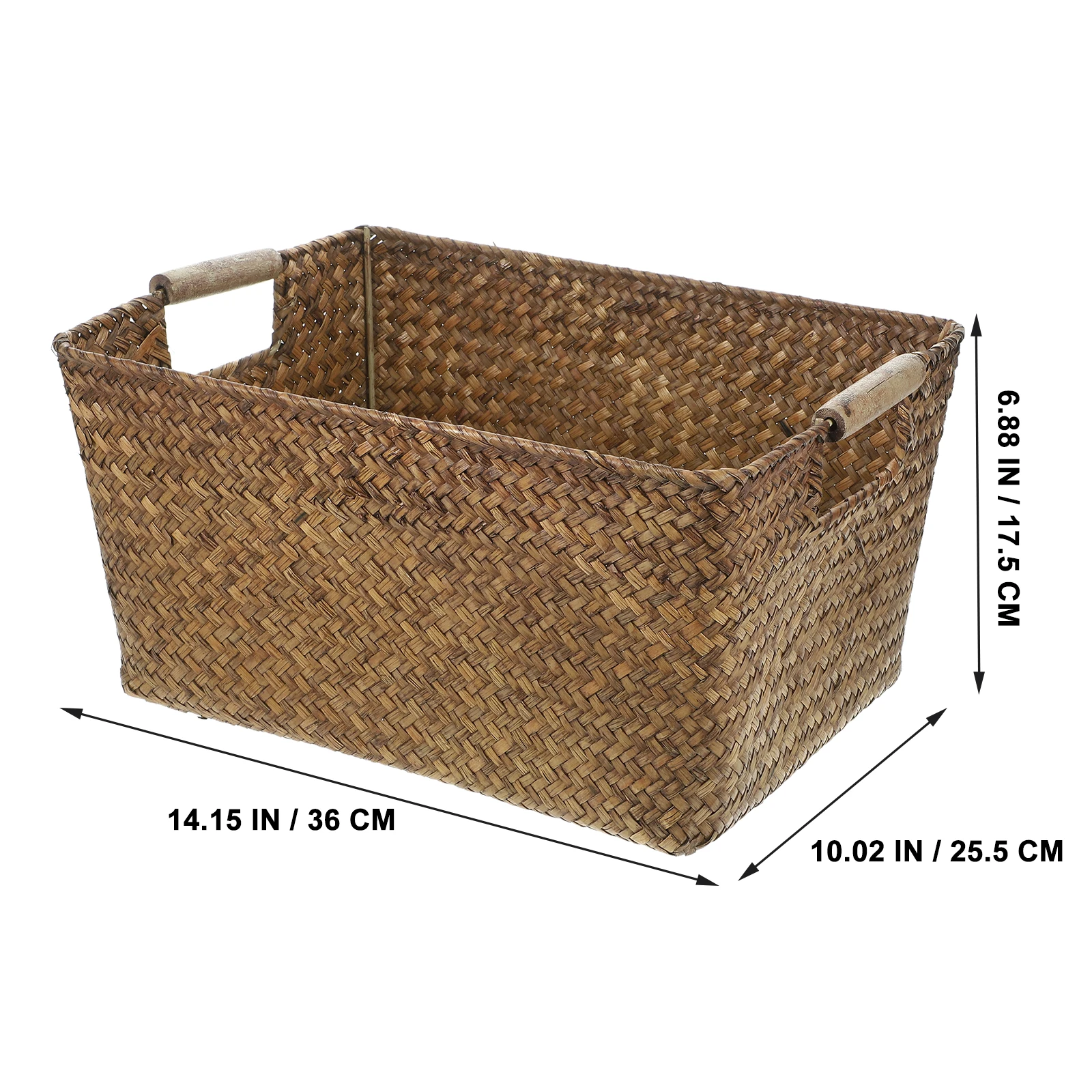 Bamboo Woven Storage Basket Seagrass Desktop Organizer Home Office Bedroom Sundry Box Multifunctional Household