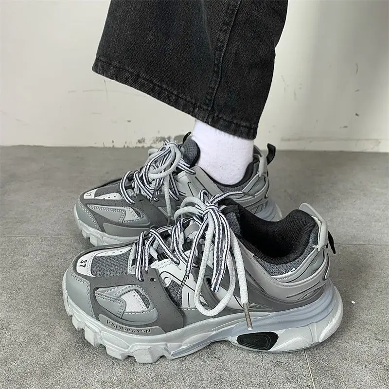 

Couple Sneakers Mesh Breathable Retro Platform Mens Shoes Fashionable Comfortable Thick Soles Womens Shoess Zapatos Mujer Hombre