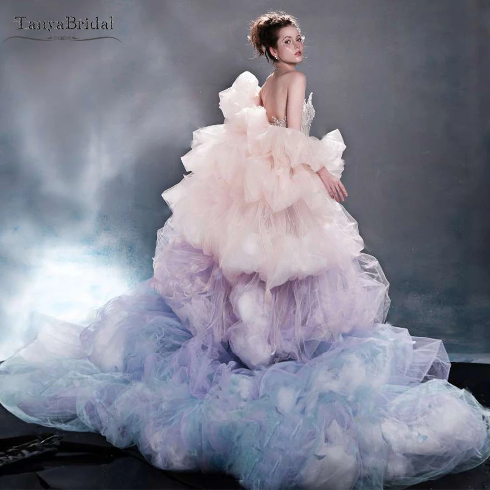 

Разноцветная свадебная накидка из тюля, великолепная свадебная куртка с оборками, вечернее пальто DJ502