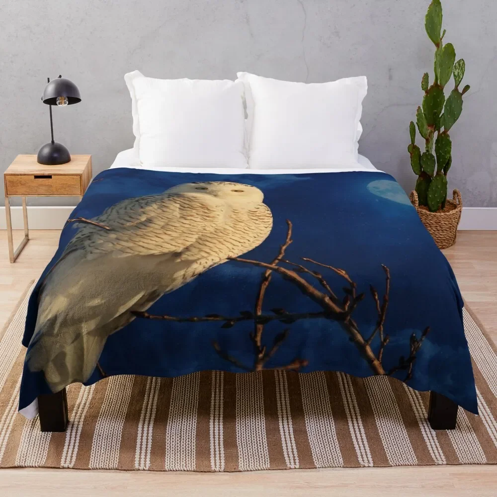 

The owl and the mystical moon Throw Blanket Nap Extra Large Throw Multi-Purpose Beautifuls Blankets