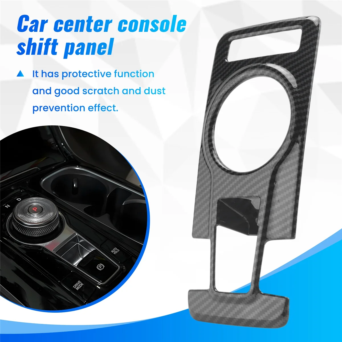 N29R_RB Carbon Fiber Car Center Console Shift Panel Cover Trim for Kia