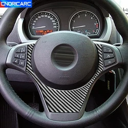 Carbon Fiber Auto Styling Steering wheel Cover Decoration Stickers Trim For BMW X3 E83 2006-2010 Car Interior Accessories