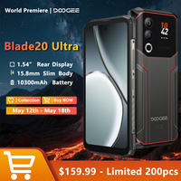 DOOGEE Blade20 Ultra Rugged Smartphone 6.6“ IPS Screen 1.54” Rear Screen 8GB+512GB 10300mAh 50MP Camera Android 14 NFC Phone