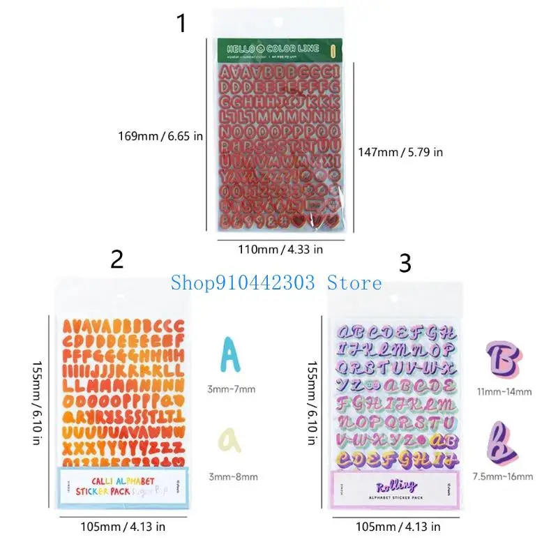 L4MD Colorful Letter Number Sticker Waterproof PVC Scrapbooking Sticker For Journaling Notebook Planner Phone Case Decoration