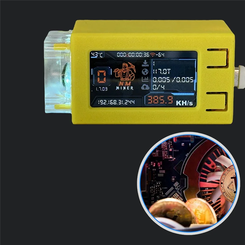 

NM Bit Miner Nerd Miner BTC Nerdminer V2 Pro Max 390KH/S с RGB Cool Fan Solo Lottery Mining Bitcoin Crypto Nmminer