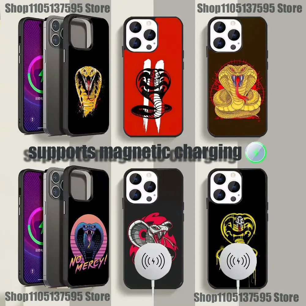 

COOL Snake Cobra Kai Phone Case For iPhone 17,16,15,14,13,12,11,Pro,Max,Plus,Mini,SE4,E Magnetic Magsafe Wireless Charging