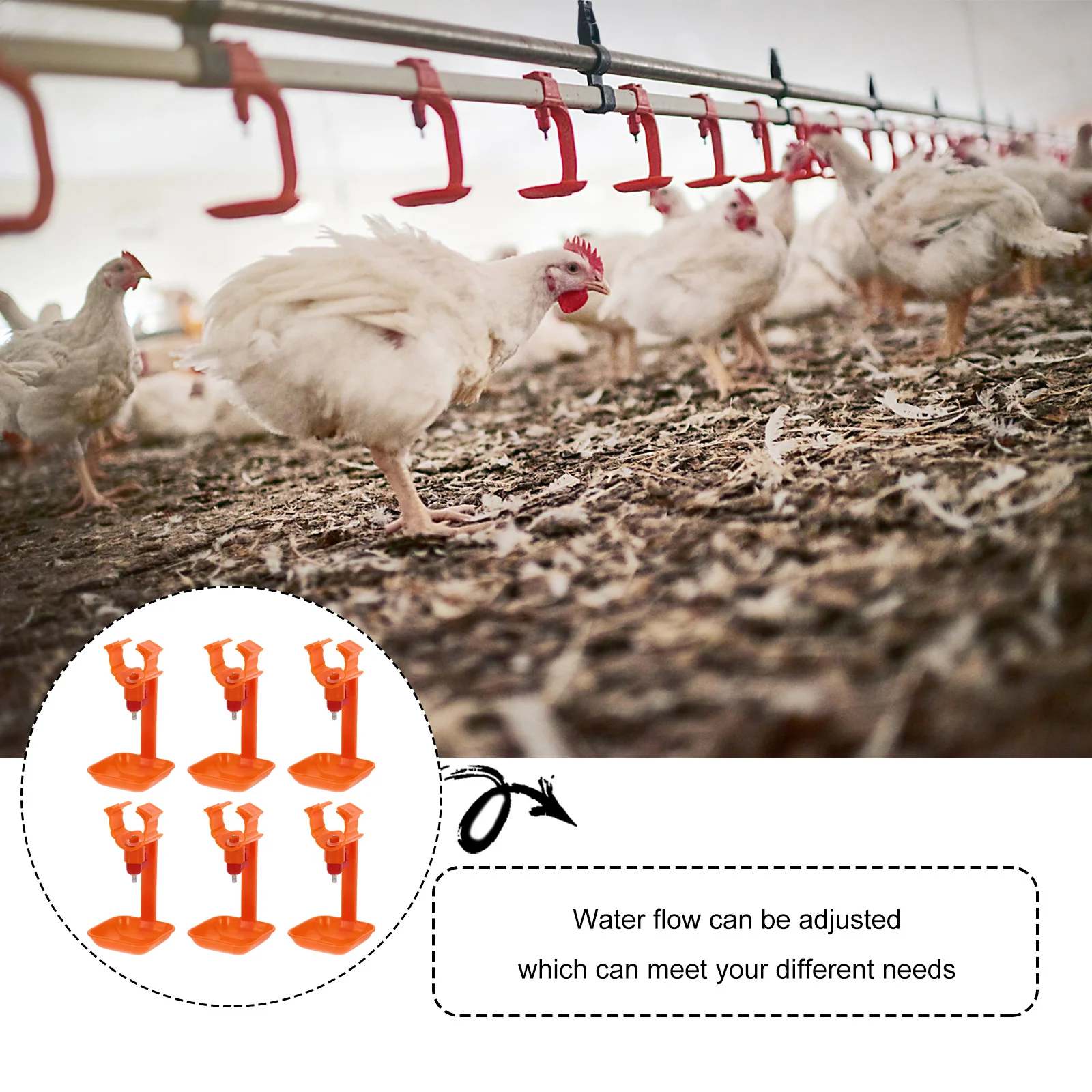 

6Pcs Plastic Chick Water Dispenser Durable Easy Clean Poultry Drinking Bowl Fillable Dove Water Dispenser Poultry Drinking Tool