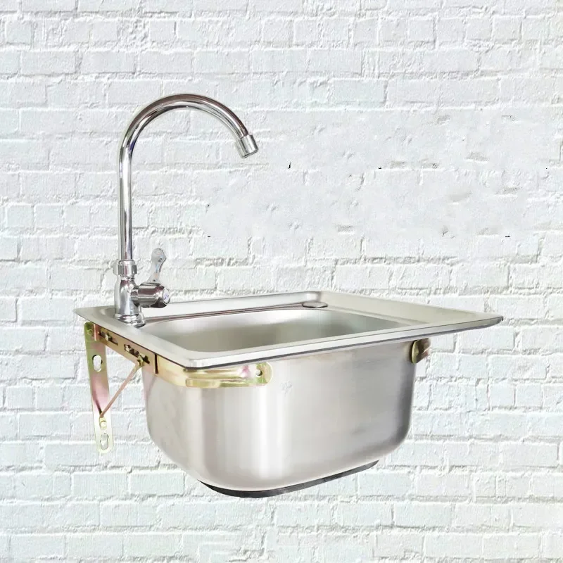 Kitchen Suqare Sink Stainless Steel Single Drain Pipe wash basin set