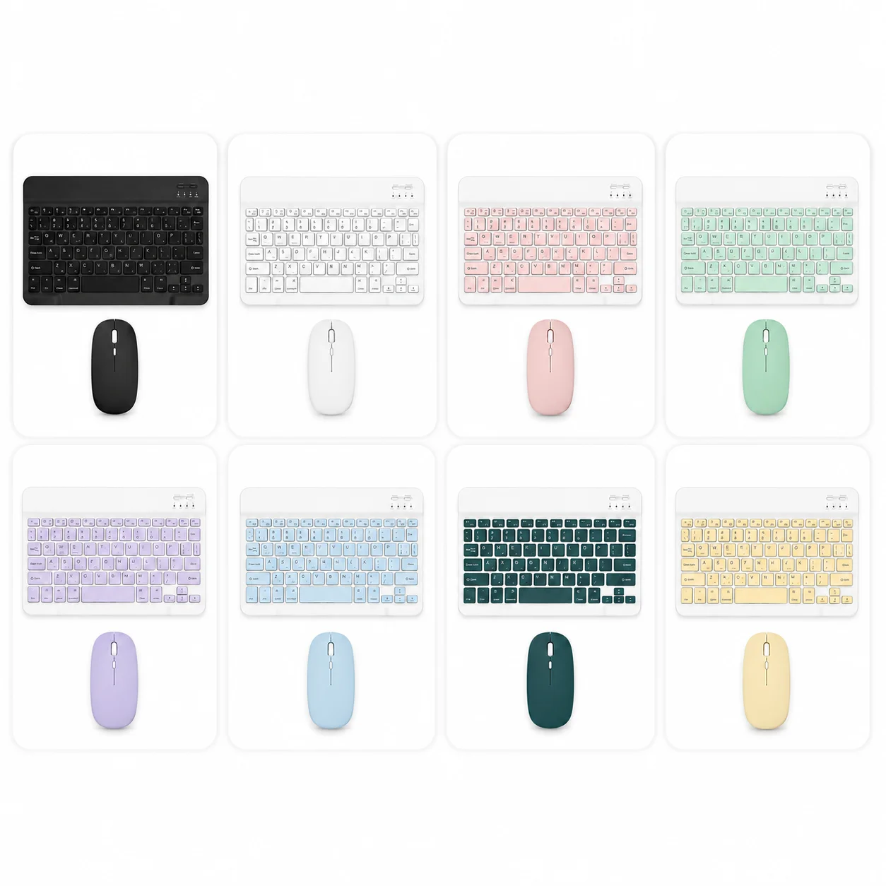 Wireless Bluetooth Keyboard Mouse for iPad Tablet Notebook Laptop Android Phone Quiet Rechargeable Slim Portable Combo