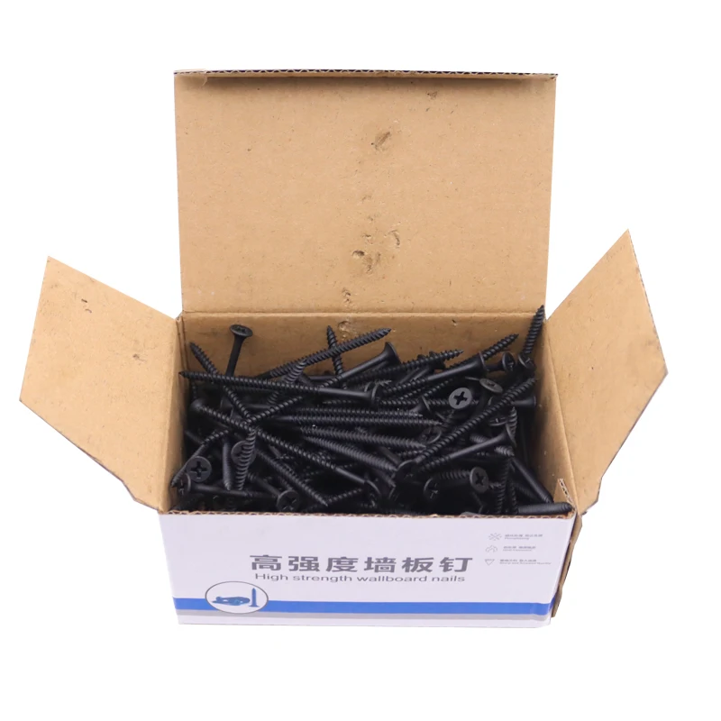 M3.5 Black Carbon Steel Phillips Woodworking 1box/0.5kg Drywall Screw Cross Countersunk Flat Head Half-Threaded 70mm