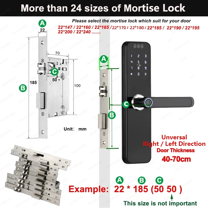 RAYKUBE K12 Tuya WiFi Camera Electronic Lock 3D Face Recognition Fingerprint Smart Door Lock With Screen Rechargeable Battery