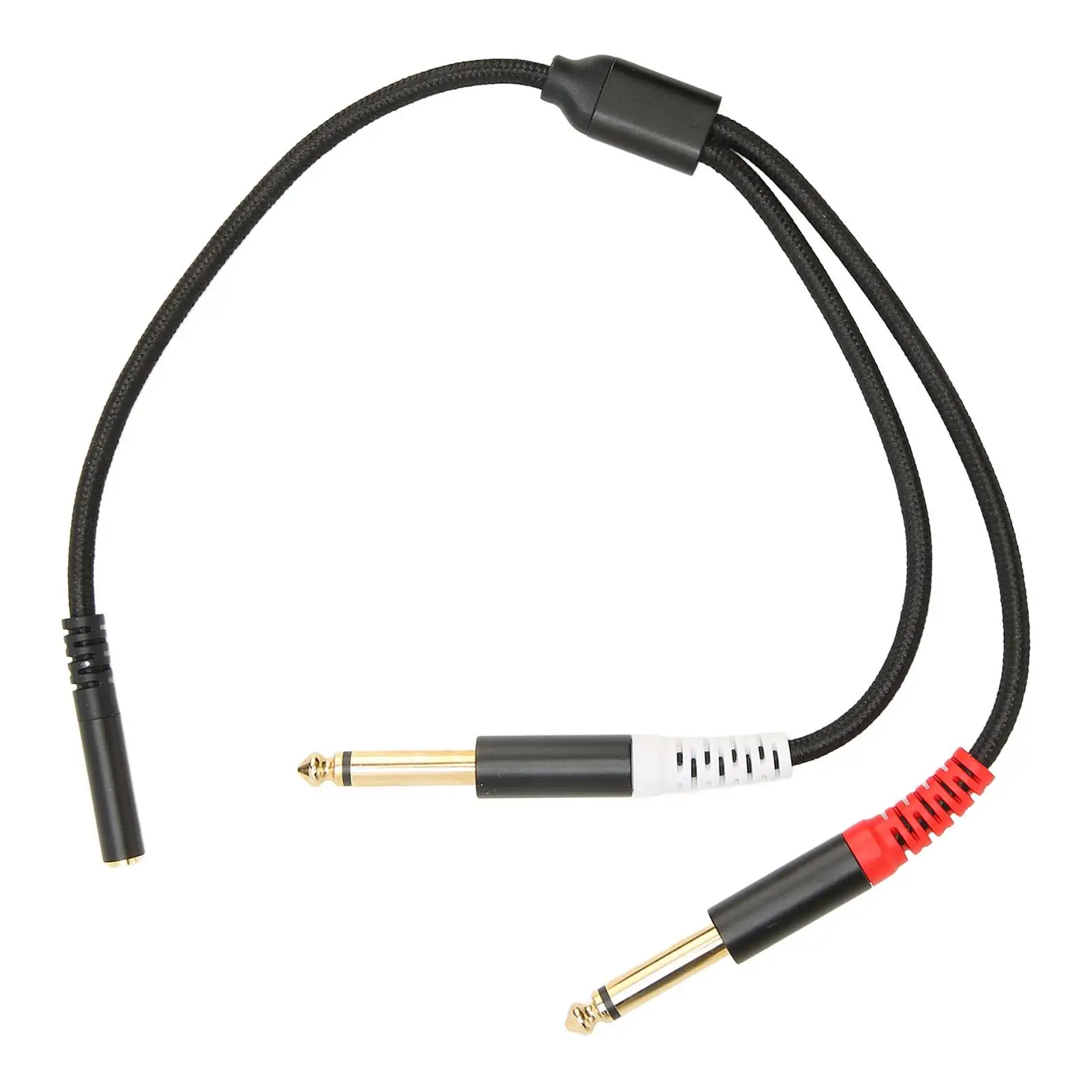 3.5mm Dual 1/4 Inch Sound Splitter Cable - Male to Female, Bidirectional Audio Adapter, Aluminum Alloy Housing