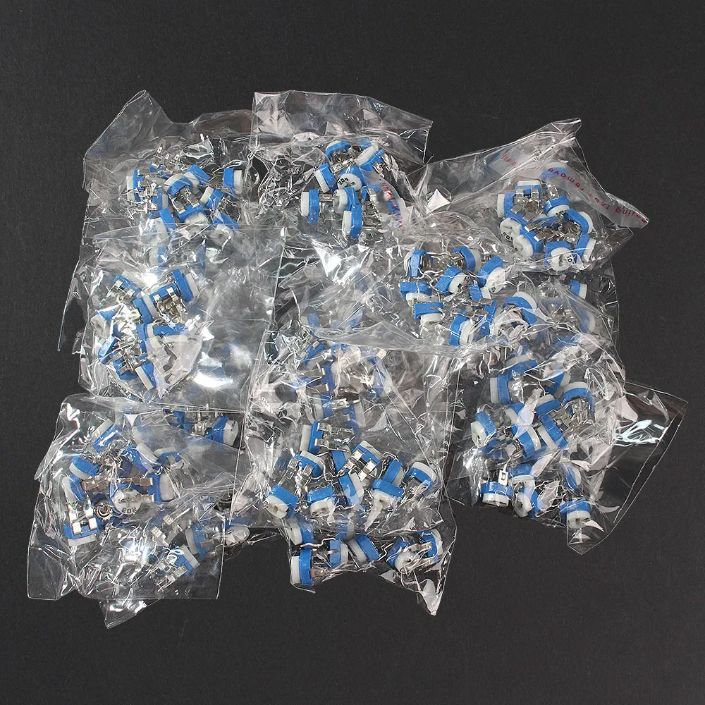 20-160PCS RM065 Potentiometers Kit 100R-2M Ohm Blauw en Wit RM-065 Horizontale Trimpot Trimmer Verstelbare Weerstand
