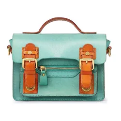 Genuine Leather Satchel Bag For Women 2024 Luxury Ladies Cambridge Satchel Ladies Office Shoulder Bags Casual Crossbody Sacbag