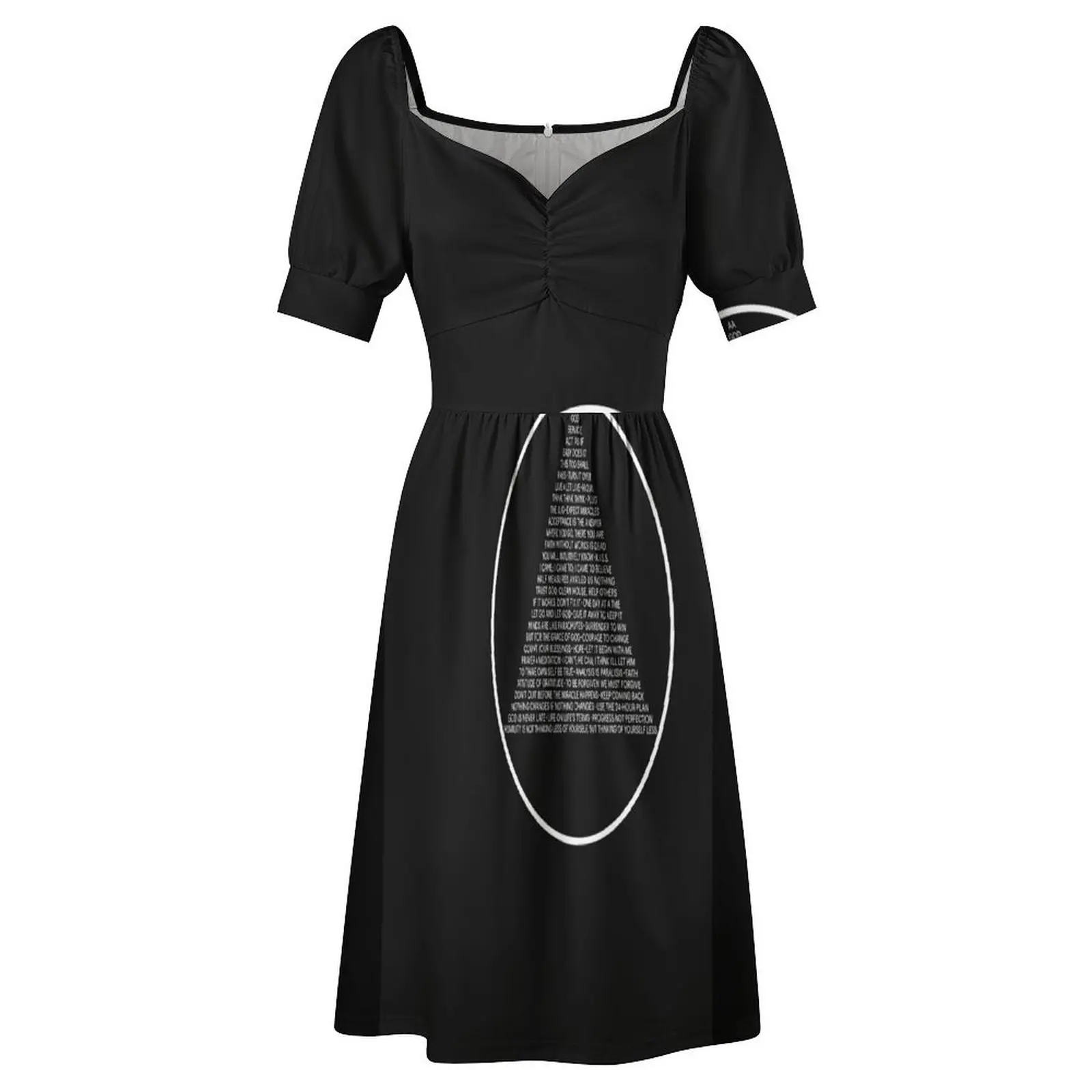 Alcoholics Anonymous Symbol In Slogans (A.A.) T-Shirt Short Sleeved Dress prom dress Cocktail of dresses Dress