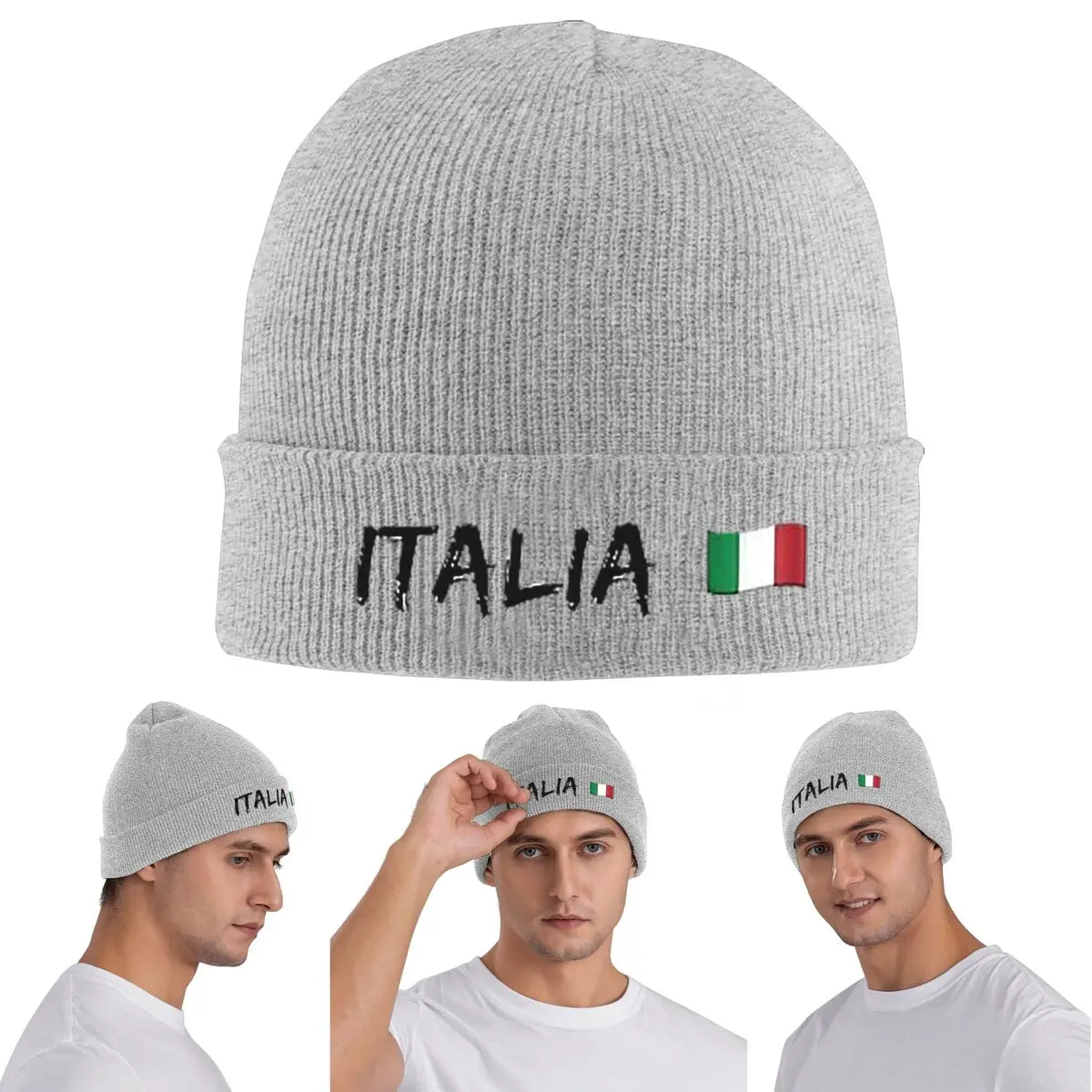 

Italia теплая вязаная шапка зимняя вязаная шапка Skullies шапочки хип-хоп шапки для унисекс