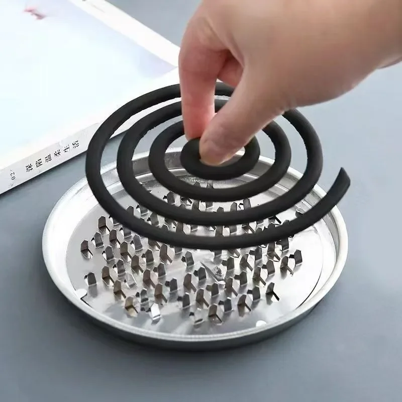 Mosquito Coil Holder Iron Mosquito Serrated Tray Fire-Resistant Diffuser Incense Burner Box Indoor Shelf Home Garden Accessories