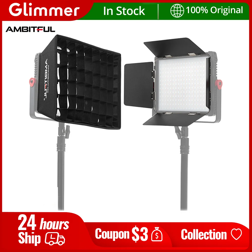 AMBITFUL P35R LED Video Panel Light Diffuser Honeycomb Grid Softbox Barn Door (Softbox /Barn Door Only)