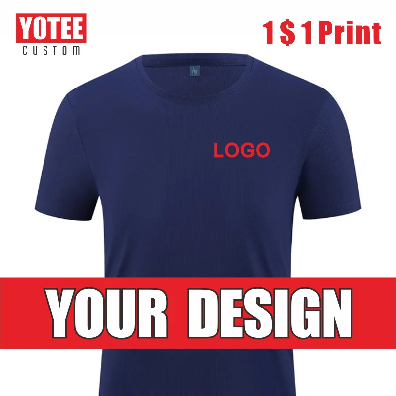 

YOTEE Summer T-Shirt Logo Custom Printed Embroidered Cotton Shirt Casual Sports Outdoor Personal Group Custom 2023 New