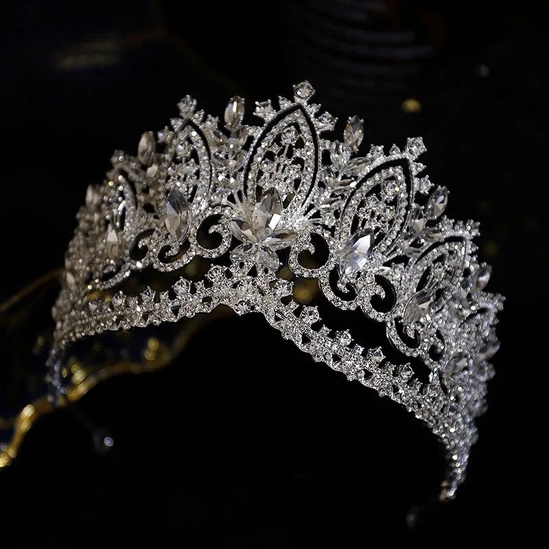 Korean Style  Crystal Princess Hair Crown Luxurious Bridal Wedding Hair Accessory for Women High-End Grand Design