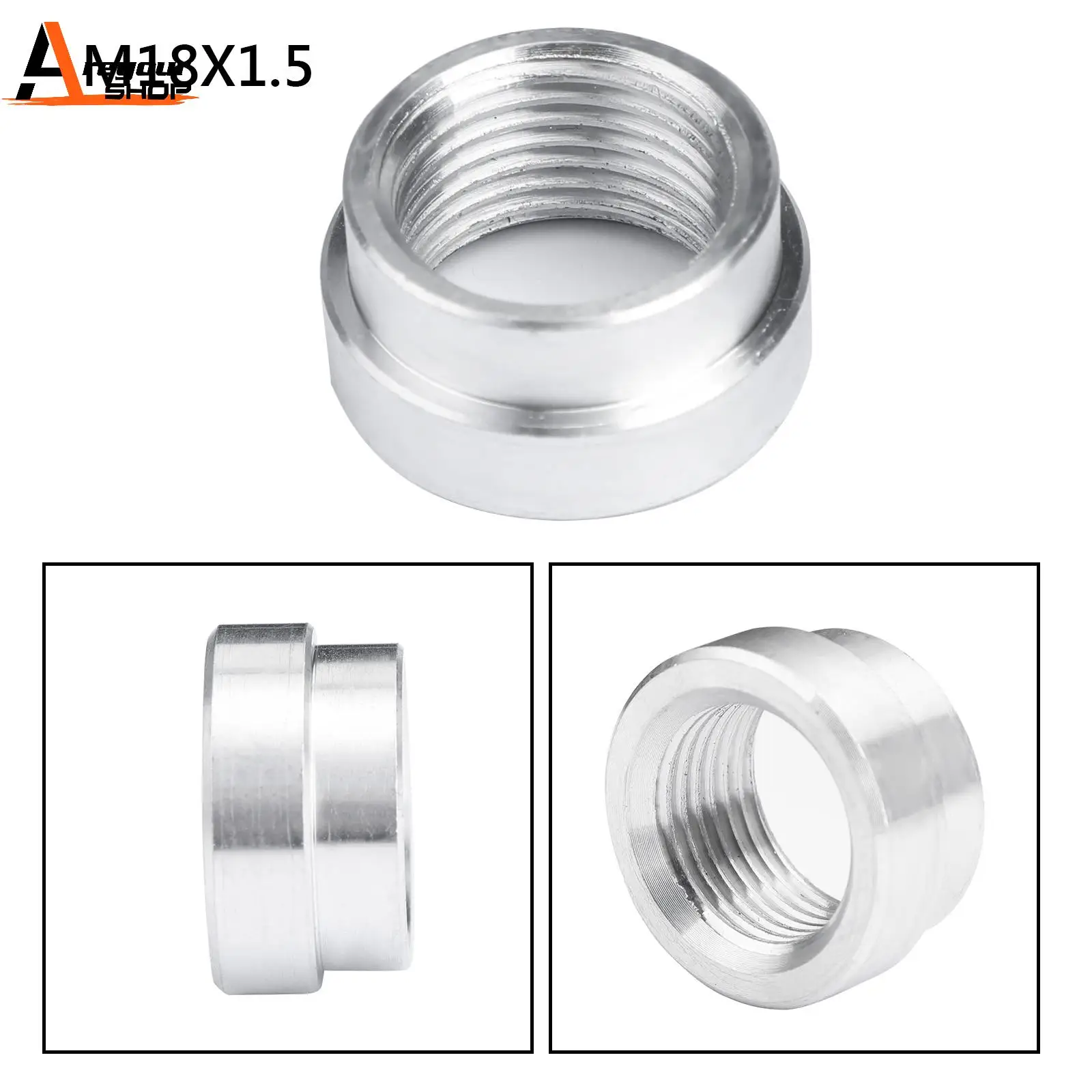 Areyourshop M18X1.5 Female Thread Aluminum Weld On Fitting Bung Universal Car Parts For Volvo For Cadillac For Benz Auto