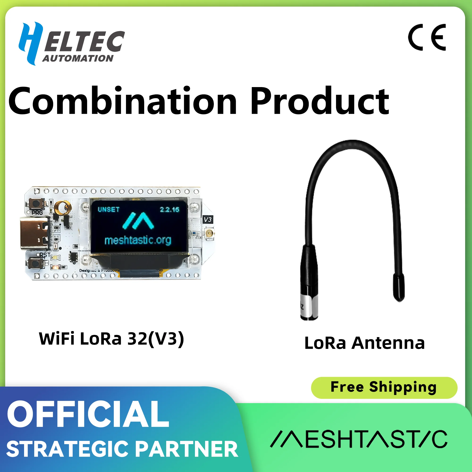 

Heltec LoRa 32(V3) Dev-board with the GT-800 Whip Antenna IoT Low-power Design CP2102 Wi-Fi BLE LoRa 0.96-inch OLED Display