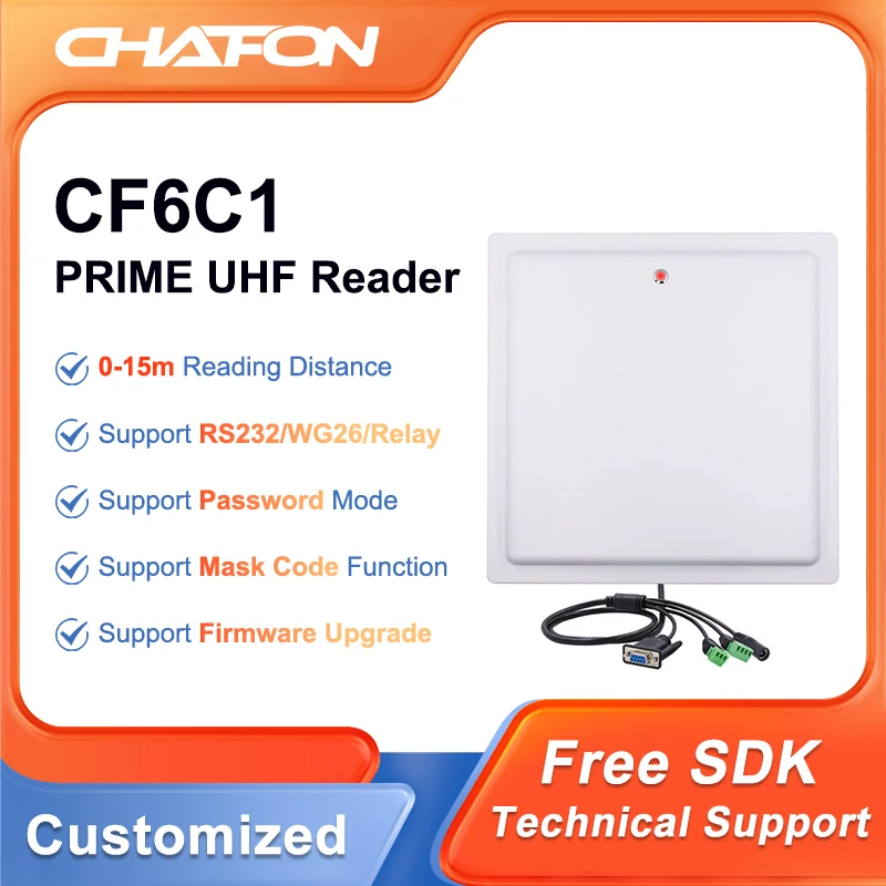 

Chafon CF6C1 15 м большой радиус действия uhf rfid prime reader rs232 wg26 релейный интерфейс Встроенная антенна 12 дБи Бесплатная система конфигурации для парковки автомобиля