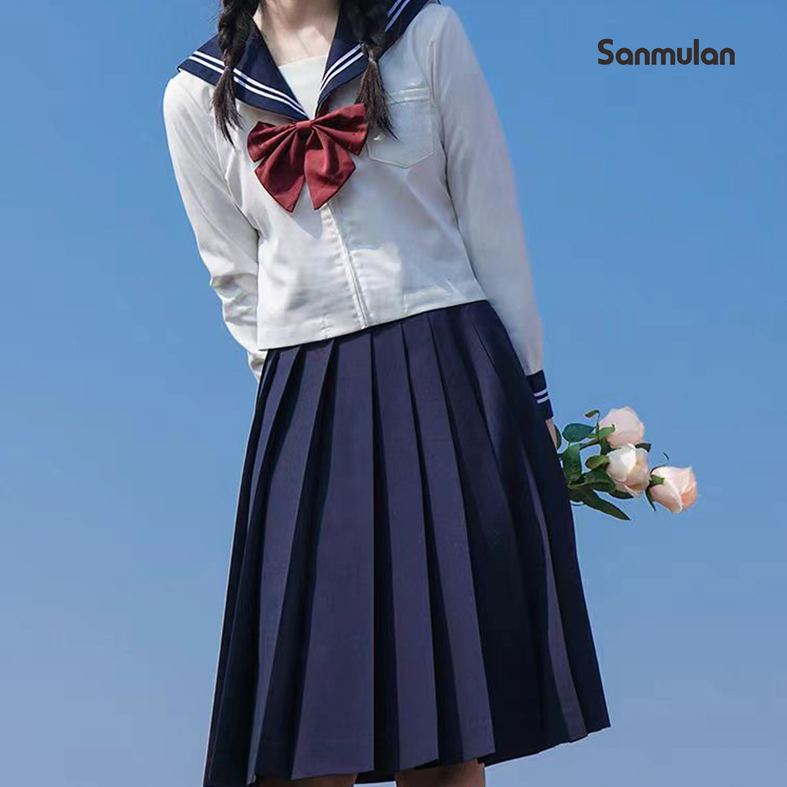 Japanese School Girl Uniform JK Black Sailor Basic Cartoon Navy Sailor Uniform Sets Navy Costume Women Girl Costume Uniform