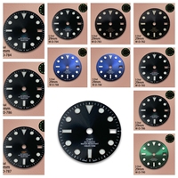 29mm GMT S Logo Sunburst Dial Fit NH34 Movement Green Luminous High-Quality Dial Watch Modification Accessories 3/3.8/4O'clock