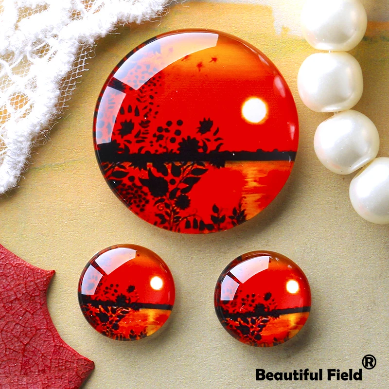 

12mm 25mm 14mm 16mm 18mm 20mm Photo Beautiful Glass Cabochons Round Cameo Set Handmade Settings Stone Nature NA062