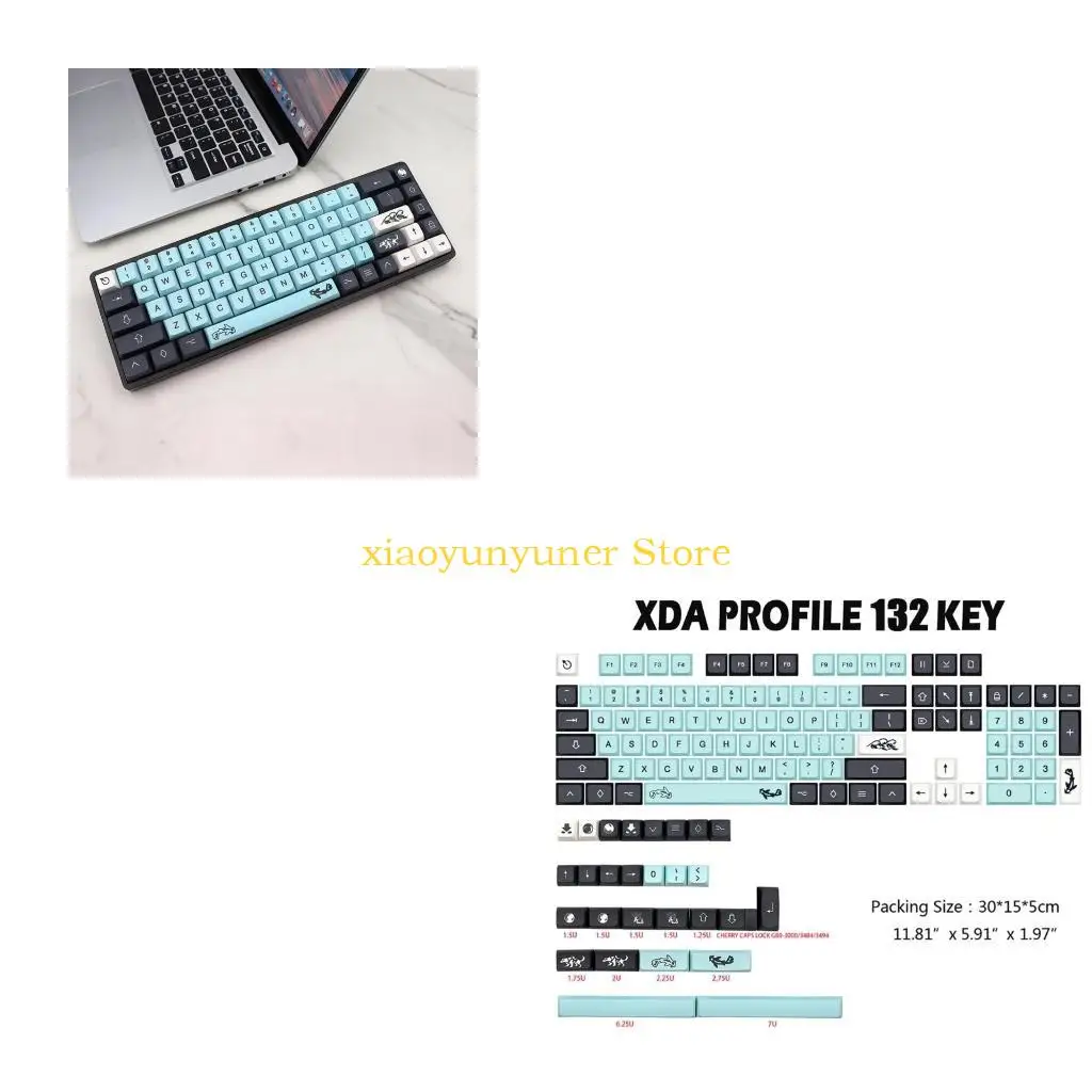 

P9JB 132 клавиши Колпачки для клавиш XDA Profile MIZU PBT Dye Sub Keycap 7u 6.25u Пробел