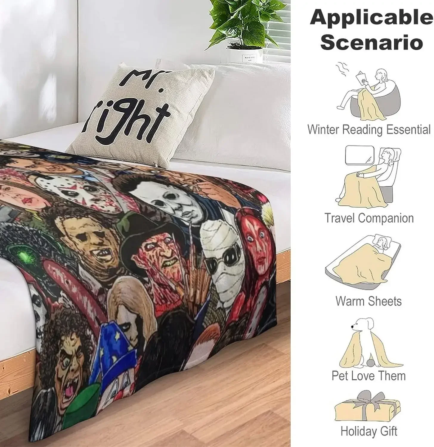 مايكل مايرز-بطانية رمي ، مايكروفايبر قطيفة ، بطانيات هالوين ورمي للأريكة ، تكييف هواء سميك ، السفر #4