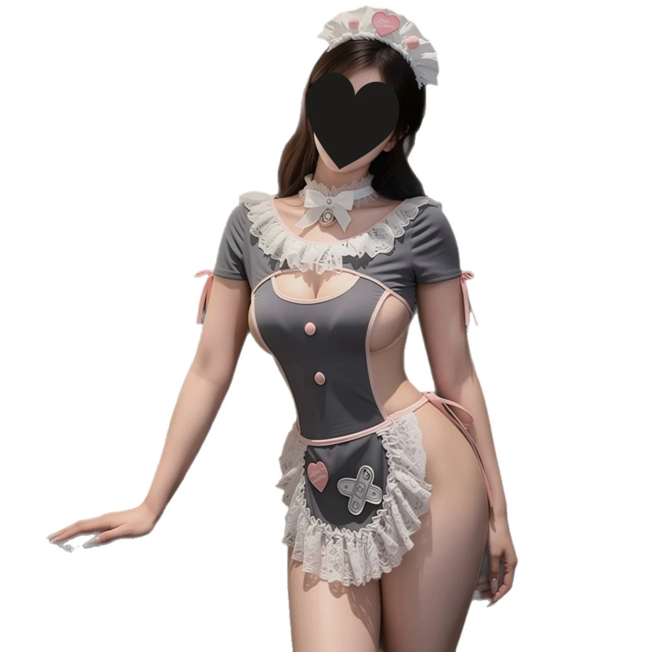 

Sexy Sweet Maid Cosplay Outfit for Women Kawaii Coffee Girl Sexy Costume Hollow Out Japanese Lingerie One Piece Bodysuit Uniform