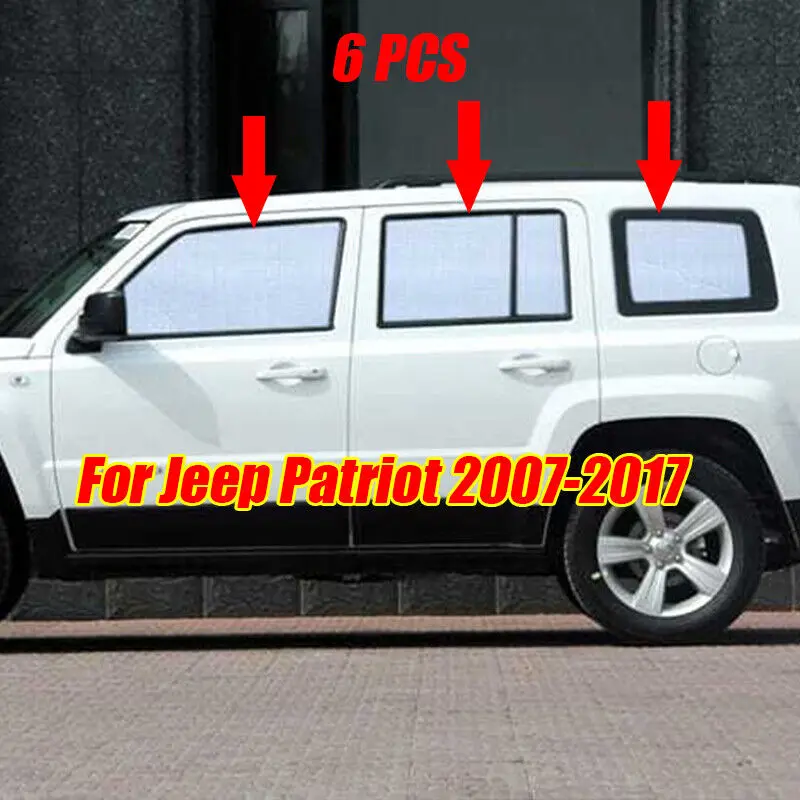 For Jeep Patriot 2007 -17 Side Window Privacy Thick Interior Sunshade Cover 6pcs