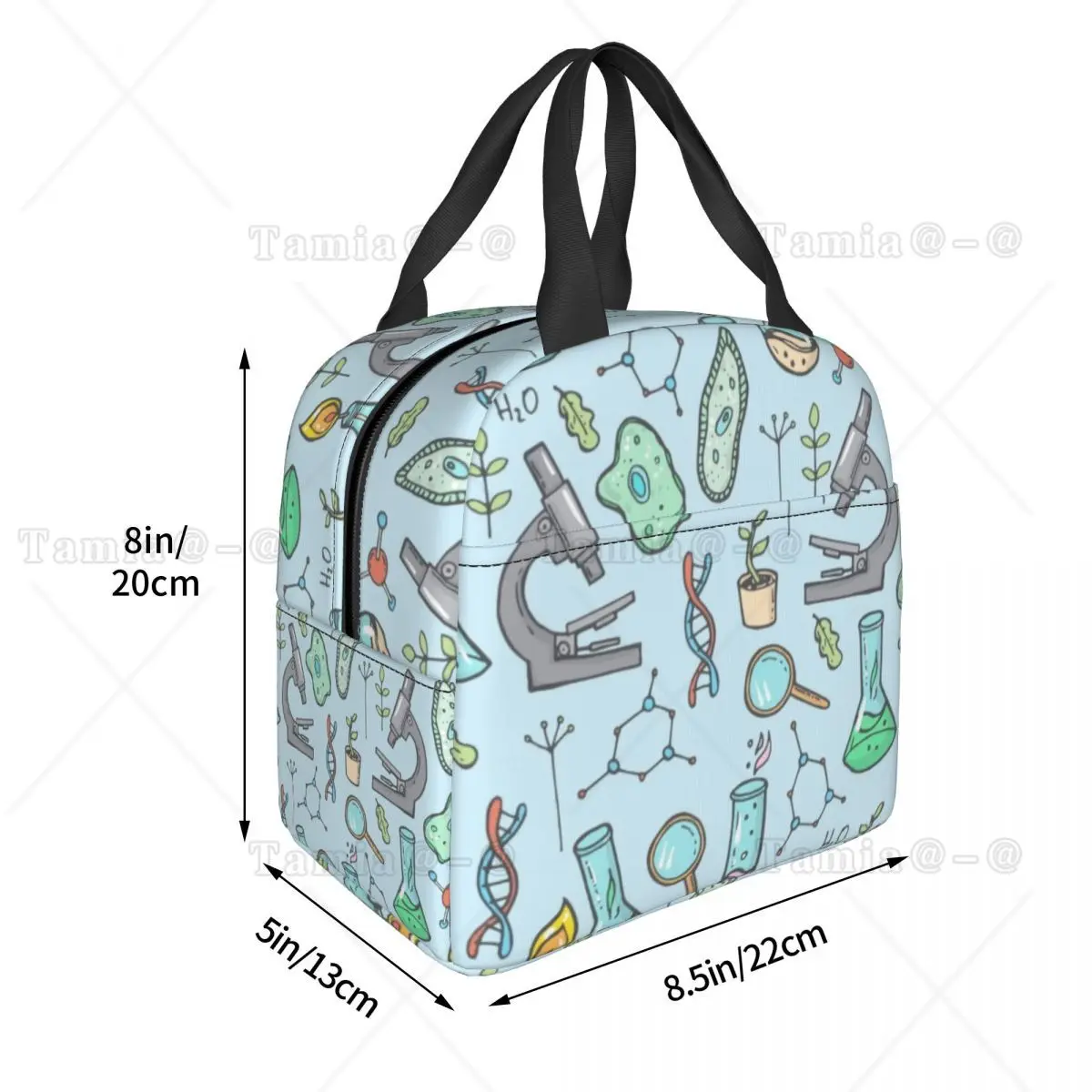 Biology And Chemistry Insulated Lunch Tote Bag for Women Natural Science Studies Resuable Cooler Thermal Bento Box School