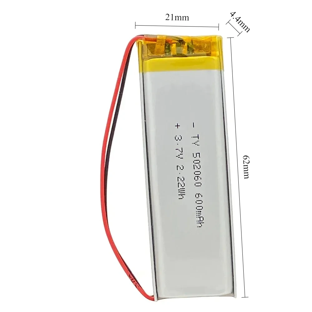 3.7 فولت 600 مللي أمبير 502060/522060 يبو بوليمر بطارية لكاميرا الكتاب الإلكتروني MP3 GPS DVD سماعة رأس بخاصية البلوتوث مسجل