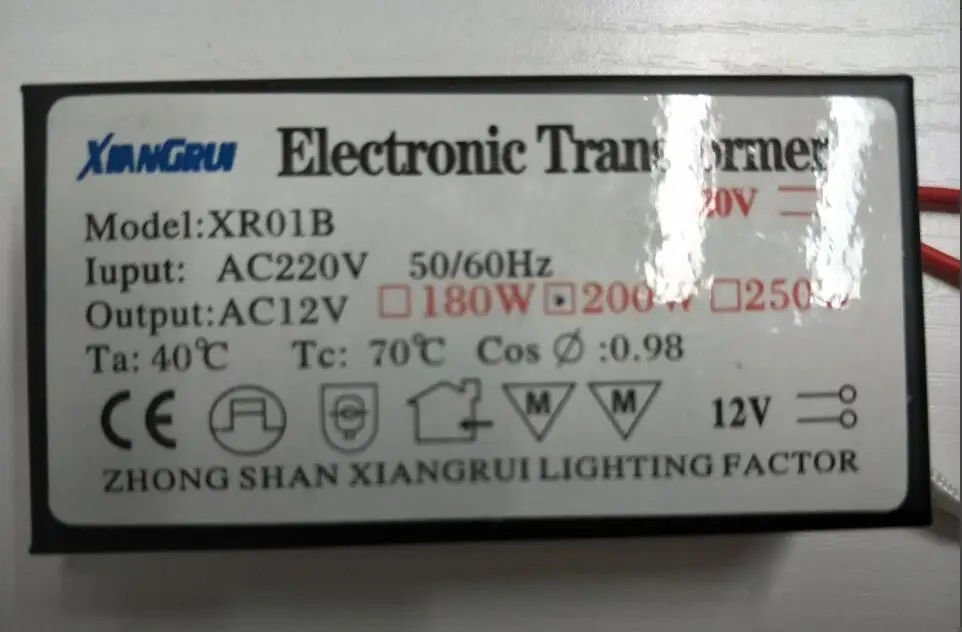 new 200W high power no noise no flicker Electronic Transformer 220V - 12V Halogen Bulb  Driver