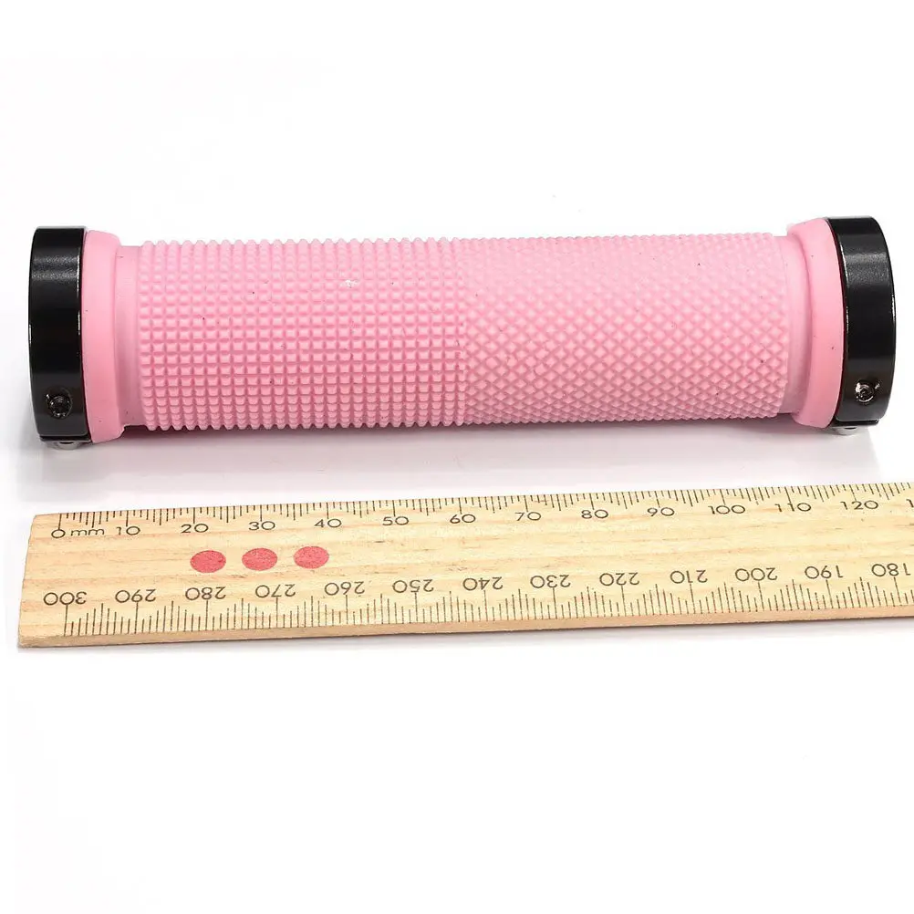 

White Handlebar Grips Pair Rubber Aluminum Alloy 12Cm 3Cm Od Non-Slip Texture Design for Road Bike Cycling Comfort