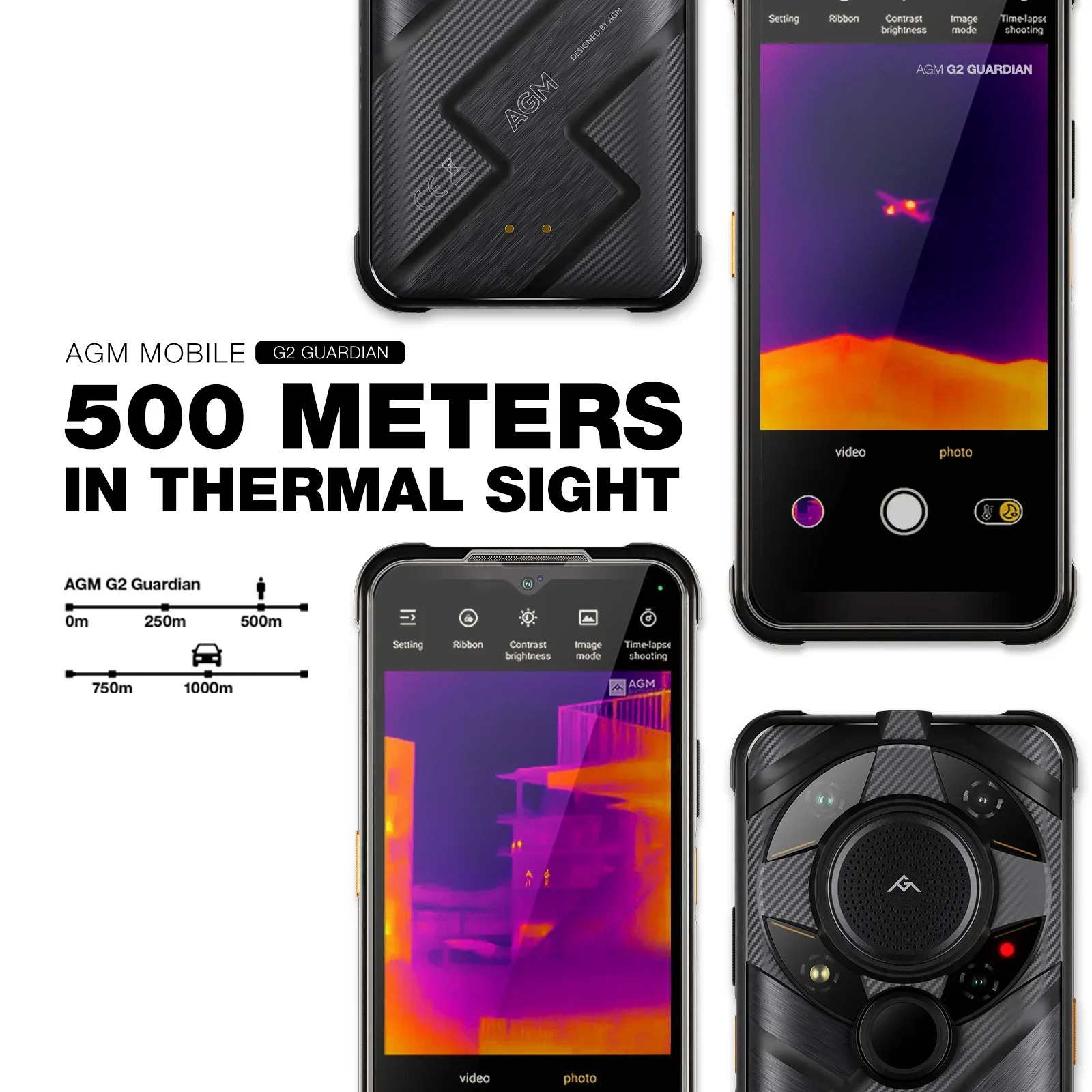 AGM G2 Guardian 5G Rugged Smartphone 500m Thermal Imaging, 10mm Lens, 25FPS, 108MP+32MP Camera, 12GB+256GB, 7000mAh Battery, image 4