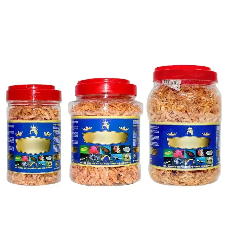 Comida para peces Betta, aperitivo para acuario, estanque, comida para peces, camarones liofilizados secos para Arhat Koi, cíclido Tropical acuático para Turtl